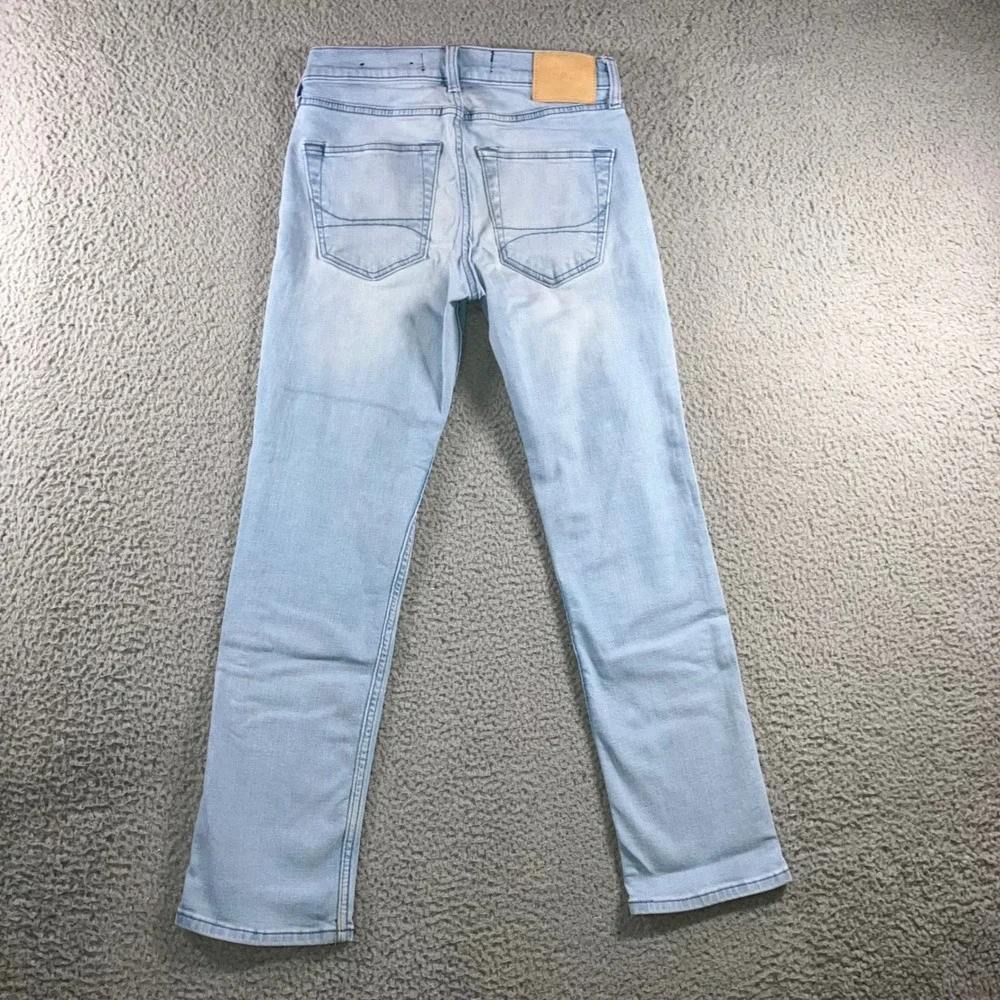 Hollister Slim Straight Jeans Mens 28x30‎ Blue Distressed Grunge Punk Fit 28x27